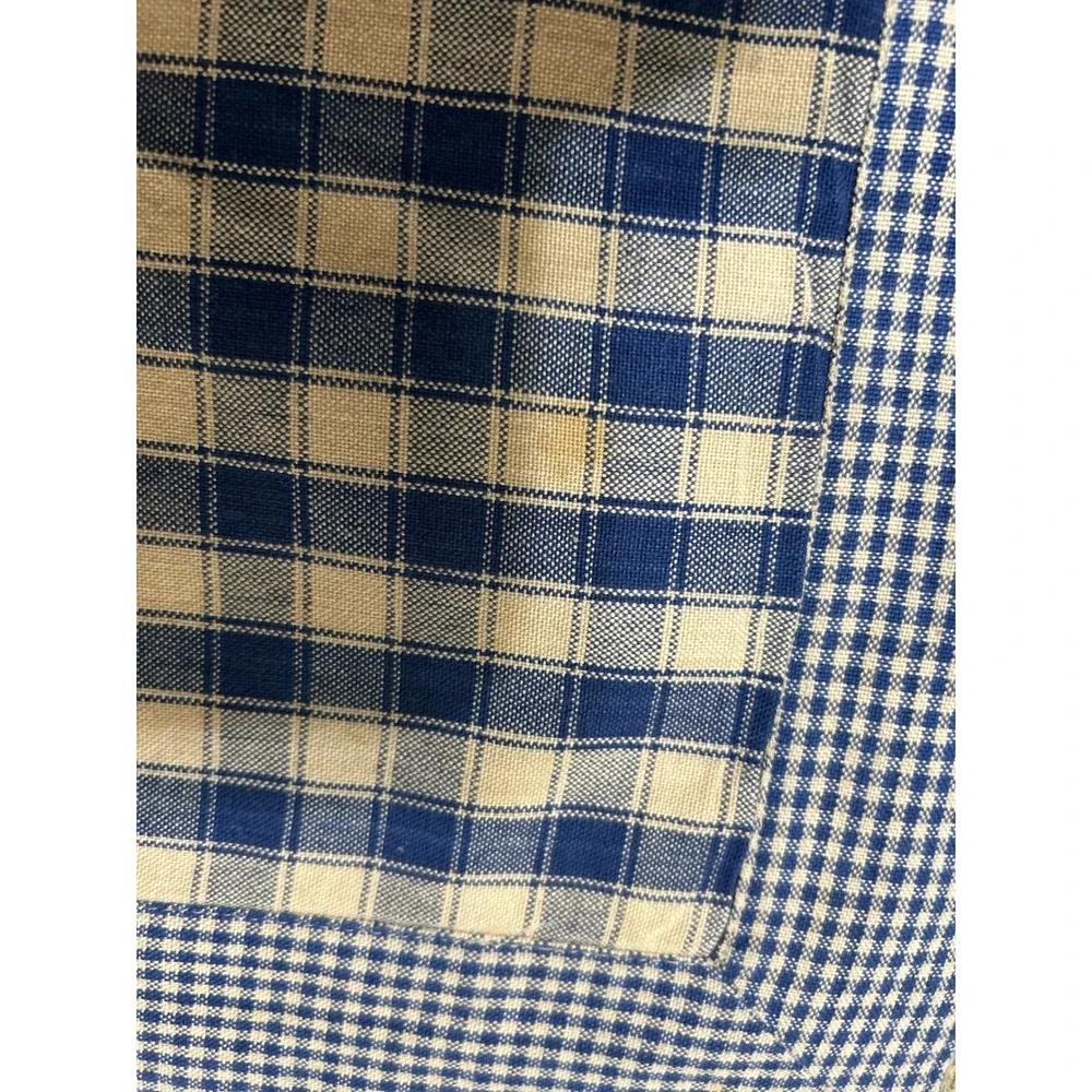 Blue Checkered Placemats Set of 4 Farmhouse Gingham Plaid Country Dining Decor